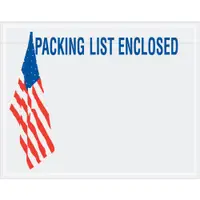 Tape Logic® "Packing List Enclosed" Envelopes, U.S.A. Flag, 7" x 5 1/2", Red/White/Blue, 1000/Case