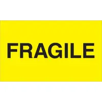 Tape Logic® Labels, "Fragile", Fluorescent Yellow, 3" x 5", 500/Roll