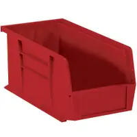 Plastic Stack & Hang Bin Boxes, 10 7/8" x 5 1/2" x 5", Red, 12/Case