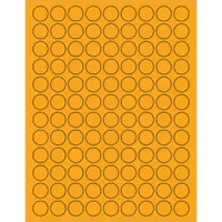 Tape Logic® Fluorescent Circle Laser Labels, 3/4", Fluorescent Orange, 10800/Case