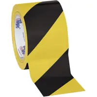 Tape Logic® Striped Vinyl Tape, 7.0 Mil, 3" x 36 yds., Black/Yellow, 3/Case