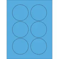 3" Fluorescent Blue Circle Laser Labels 100 SHEETS