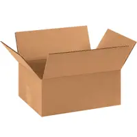 Flat Corrugated Boxes, 11 1/4" x 8 3/4" x 4", Kraft, 25/Bundle; 500/Skid
