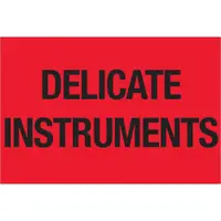 Tape Logic® Labels, "Delicate Instruments", 2" x 3", Fluorescent Red, 500/Roll