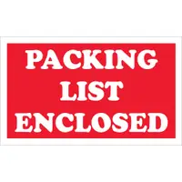 Tape Logic® Labels, "Packing List Enclosed", 3" x 5", Red/White, 500/Roll