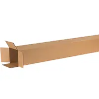 Tall Corrugated Boxes, 6" x 6" x 60", Kraft, 25/Bundle
