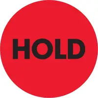 Tape Logic® Labels, "Hold", 2" Circle, Fluorescent Red, 500/Roll