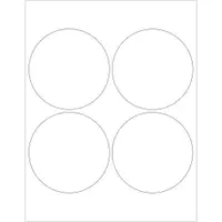 Tape Logic® Circle Laser Labels, 4", Glossy White, 400/Case