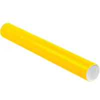 Mailing Tubes with Caps, 3" x 24", Yellow, 24/Case