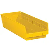 Plastic Shelf Bin Boxes, 17 7/8" x 6 5/8" x 4", Yellow, 20/Case