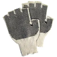 Fingerless PVC Dot Knit Gloves, Small, White/Black, 12 Pairs/Case