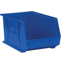 Plastic Stack & Hang Bin Boxes, 5 3/8" x 4 1/8" x 3", Blue, 24/Case