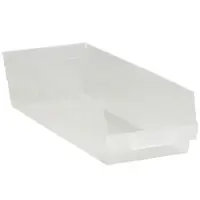 Plastic Shelf Bins, 17 7/8" x 6 5/8" x 4", Clear, 20/Case