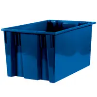 Stack & Nest Containers, 26 5/8" x 18 1/4" x 14 7/8", Blue, 3/Case