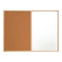 Combination Dry Erase/Cork Board, 4' x 3', Brown/White, 1/Each