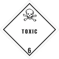 Tape Logic® Labels, "Toxic - 6", 4" x 4", Black/White, 500/Roll