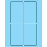 Tape Logic® Rectangle Laser Labels, 3" x 5", Pastel Blue, 400/Case