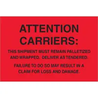 Tape Logic® Labels, "Must Remain Palletized", 4" x 6", Fluorescent Red, 500/Roll