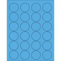 1 5/8" Fluorescent Blue Circle Laser Labels 100 SHEETS