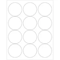 Tape Logic® Circle Laser Labels, 2 1/2", Glossy White, 1200/Case