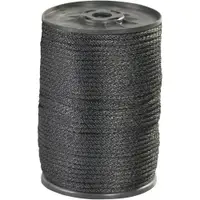 Solid Braided Nylon Rope, 1/8", 320 lb, Black, 500'/Case