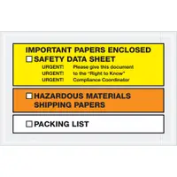 Tape Logic® SDS Envelopes, "Important Papers Enclosed", 6 1/2" x 10", Yellow/Orange, 1000/Case
