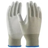 ESD Palm Coated Nylon Gloves, Large, White, 12 Pairs/Case