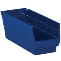 Plastic Shelf Bin Boxes, 11 5/8" x 4 1/8" x 4", Blue, 36/Case