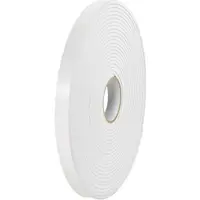 Tape Logic® Removable Double Sided Foam Tape, 1/16" Thick, 1/2" x 36 yds., White, 2/Case