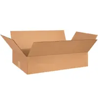 Flat Corrugated Boxes, 28" x 18" x 6", Kraft, 20/Bundle; 140/Skid