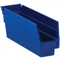 Plastic Shelf Bin Boxes, 11 5/8" x 2 3/4" x 4", Blue, 36/Case