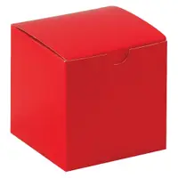 Gift Boxes, 4" x 4" x 4", Holiday Red, 100/Case