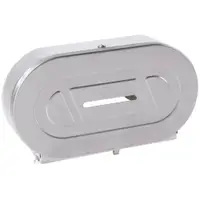 Twin Jumbo Bathroom Tissue Dispenser, 20 13/16" x 11 3/8" x 5 5/16", Silver, 1/Case