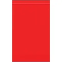 Reclosable 2 Mil Poly Bags, 6" x 9", Red, 1000/Case