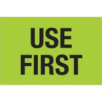 Tape Logic® Labels, "Use First", 2" x 3", Fluorescent Green, 500/Roll