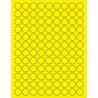 Tape Logic® Fluorescent Circle Laser Labels, 3/4", Fluorescent Yellow, 10800/Case