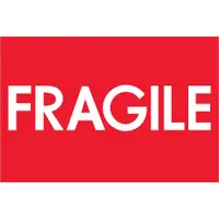 Tape Logic® Labels, "Fragile" (High Gloss), 2" x 3", Red/White, 500/Roll