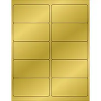 Tape Logic® Foil Rectangle Laser Labels, 4" x 2", Gold, 1000/Case