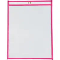 Stitched Job Ticket Holders, 9" x 12", Neon Pink, 15/Case
