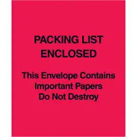 Tape Logic® "Packing List Enclosed This Envelope Contains…" (Paper Face), 5" x 6", Red, 1000/Case