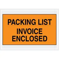 Tape Logic® "Packing List/Invoice Enclosed" Envelopes, 7" x 10", Orange, 1000/Case