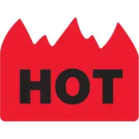 Tape Logic® Flame Labels, " - "Hot" (Bill of Lading), 1 1/2" x 2", Red/Black, 500/Roll