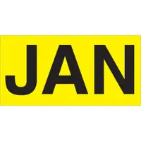 Tape Logic® Months of the Year Labels, "JAN", 3" x 6", Fluorescent Yellow, 500/Roll
