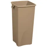 Rubbermaid® Hands-Free Trash Can, 23 Gallon, 16" x 16" x 31", Beige, 1/Each