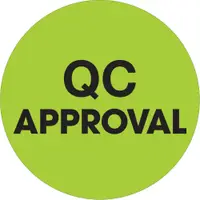 Tape Logic® Labels, "QC Approval", 1" Circle, Fluorescent Green, 500/Roll