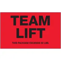 Tape Logic® "Team Lift", 3" x 5" Circle, Fluorescent Red, 500/Roll