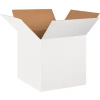 Corrugated Boxes, 20" x 20" x 20", White, 10/Bundle; 120/Skid