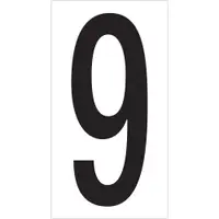 Vinyl Warehouse Number Labels, "9", 3 1/2", Black/White, 50/Case