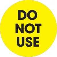 Tape Logic® Labels, "Do Not Use", 2" Circle, Fluorescent Yellow, 500/Roll