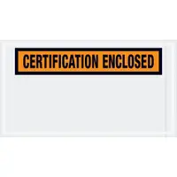 Tape Logic® "Certification Enclosed" Envelopes, 5 1/2" x 10", Orange, 1000/Case
